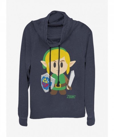 Nintendo Zelda Link's Awakening Blue Cowl Neck Sweatshirt for Girls