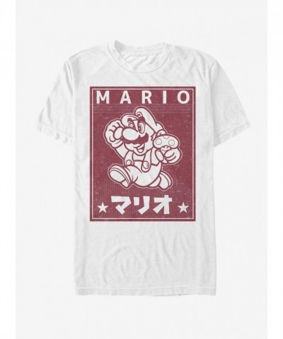 Nintendo White Classic Mario and Mushroom T-Shirt