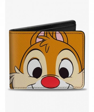Disney Chip and Dale Men's Vegan Leather Bifold Wallet with Autograph Close-Up
