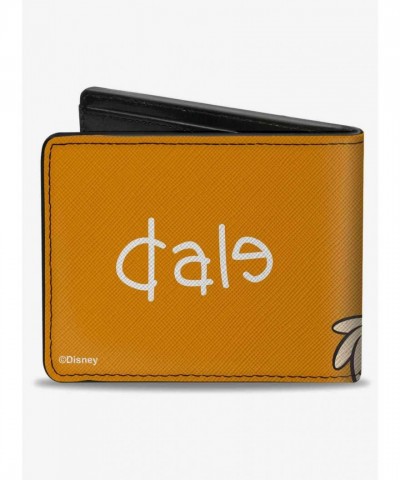 Disney Chip and Dale Men's Vegan Leather Bifold Wallet with Autograph Close-Up