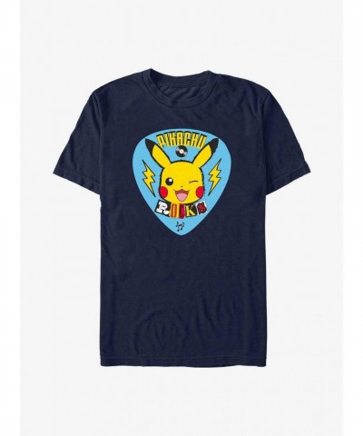 Pokemon Pikachu Rocks T-Shirt - Men's Lightweight Blue