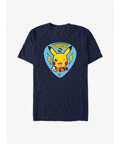 Pokemon Pikachu Rocks T-Shirt - Men's Lightweight Blue