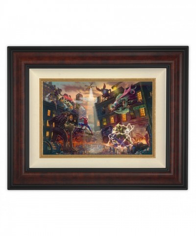 Spider-Man Battling the Sinister Six Framed Canvas by Thomas Kinkade Studios - Limited Edition