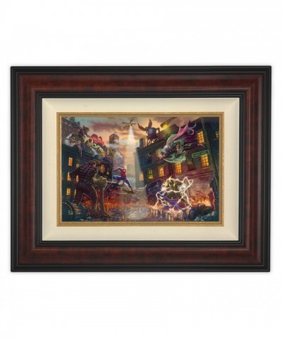 Spider-Man Battling the Sinister Six Framed Canvas by Thomas Kinkade Studios - Limited Edition