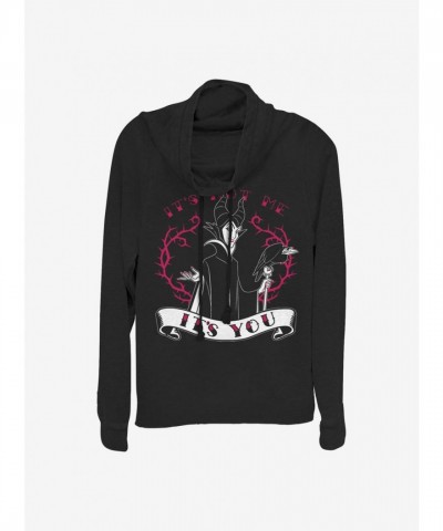 Disney Black Maleficent Cowl Neck Sweatshirt for Girls