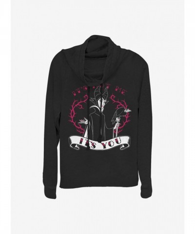 Disney Black Maleficent Cowl Neck Sweatshirt for Girls