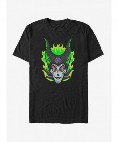 Maleficent Sugar Skull T-Shirt for Men - Disney Black Design