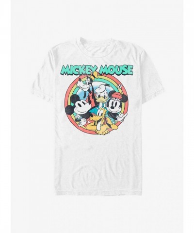 Disney Vintage Mickey Mouse Soft T-Shirt for Men - White
