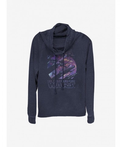 Star Wars: The Force Awakens Galactic Cowlneck Long-Sleeve Girls Top $15.09 Tops