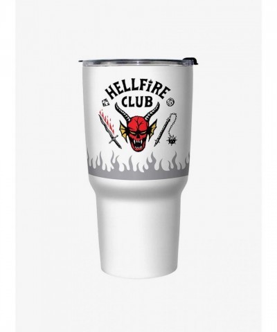 Stranger Things Inspired Hellfire Club Logo Tumbler - White Stainless Steel
