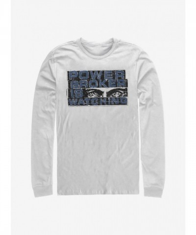 Marvel Falcon Winter Soldier Power Broker Eyes Men's Long Sleeve Cotton T-Shirt - White
