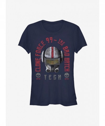 Star Wars Tech Girls T-Shirt - The Bad Batch Clone Force 99 for Juniors - Blue