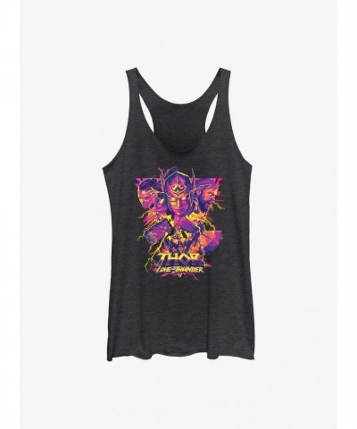 Marvel Thor Movie Inspired Girls Tank Top - Asgardian Warriors BLACK