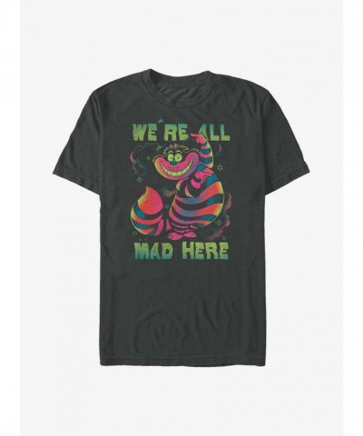 Disney Grey Mad Hatter Cheshire Cat T-Shirt for Men