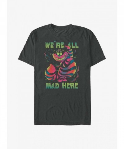 Disney Grey Mad Hatter Cheshire Cat T-Shirt for Men
