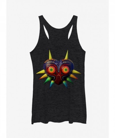 Nintendo Legend of Zelda Majora's Mask Black Racerback Tank for Girls