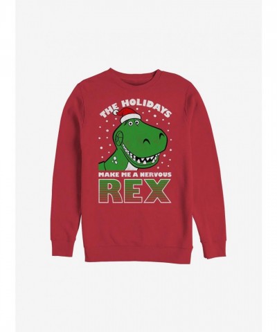 Disney Toy Story Holiday Rex Hoodie - Men's Red Sweatshirt