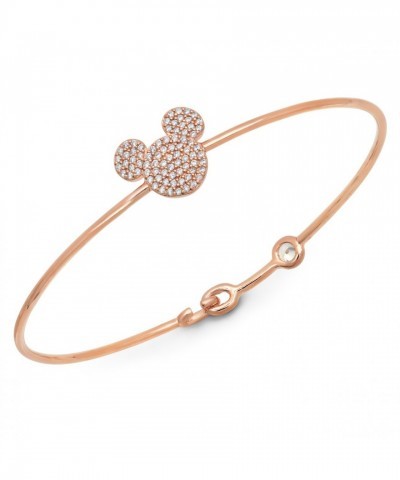 Mickey Mouse Sparkle Bangle by CRISLU – Rose Gold for Women